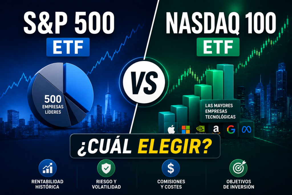 Comparativa de planes de pensiones indexados con ETFs del S&P 500 y el Nasdaq