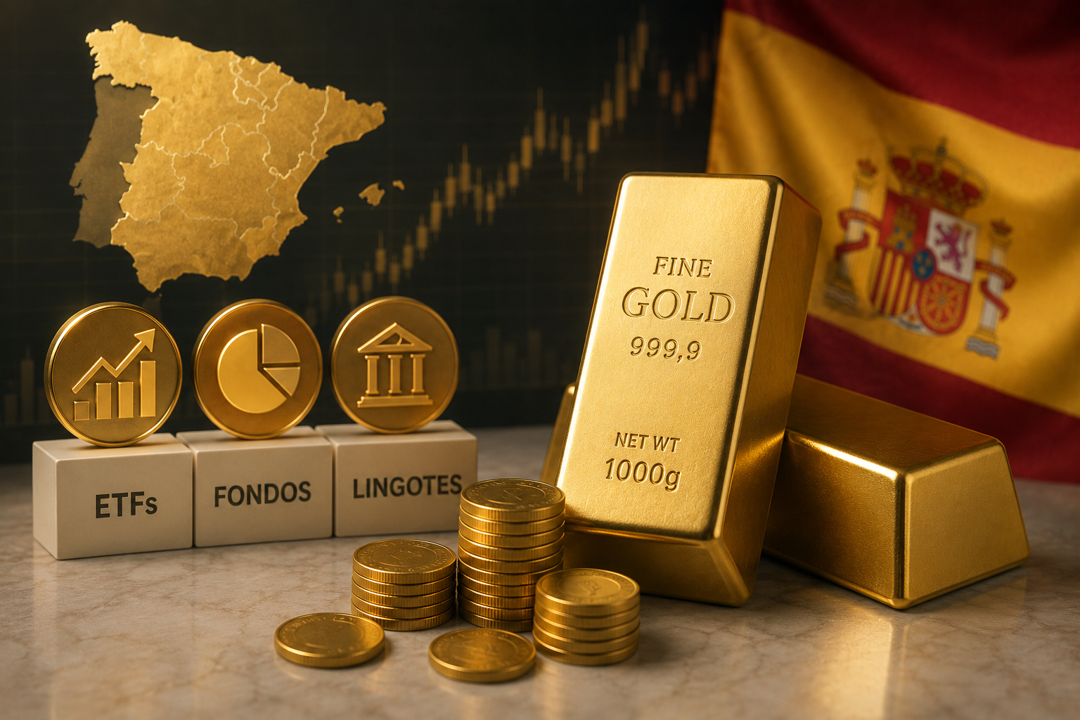 Cómo invertir en oro desde España en 2026: ETFs, fondos y lingotes